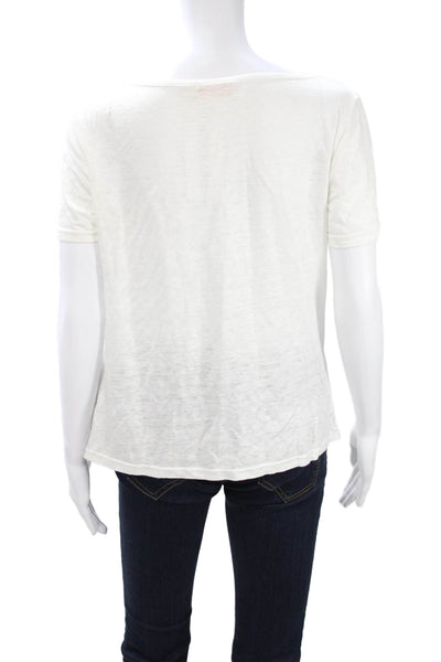 Tory Burch Womens Bohemian Geometric Cotton Round Neck Short Sleeve Tee Size M