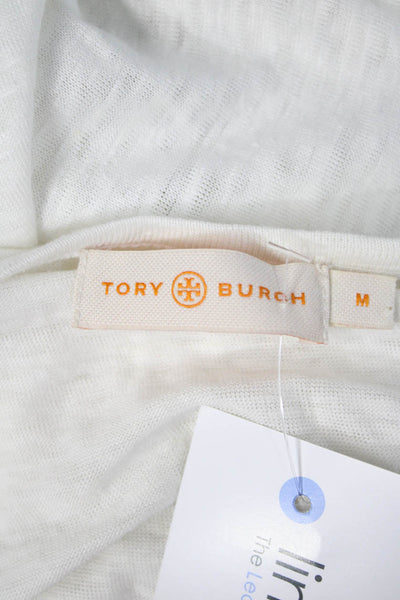 Tory Burch Womens Bohemian Geometric Cotton Round Neck Short Sleeve Tee Size M