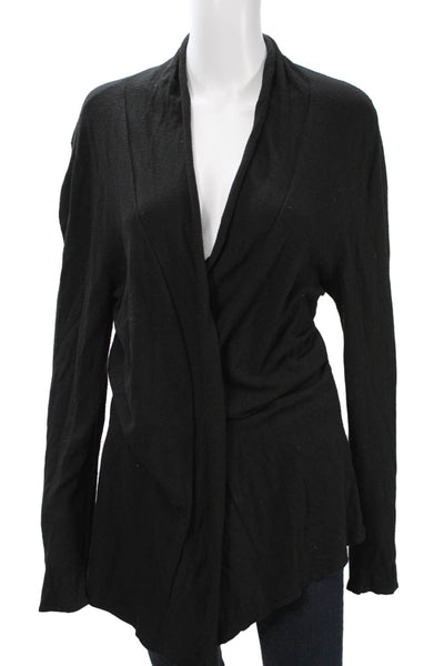 Margaret OLeary Womens Black Viscose Blend Cardigan Button Long Sleeve Size L
