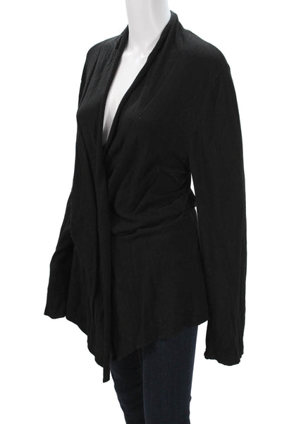 Margaret OLeary Womens Black Viscose Blend Cardigan Button Long Sleeve Size L