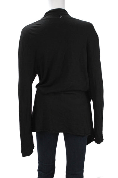 Margaret OLeary Womens Black Viscose Blend Cardigan Button Long Sleeve Size L