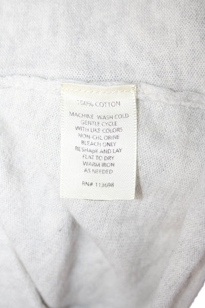 Margaret OLeary Women Basic Beige Cotton Round Neck Sweater Long Sleeve Size M