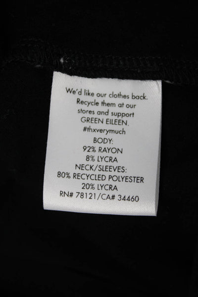 Eileen Fisher Women Shift Dress Black Long Sleeve Round Neck Size S