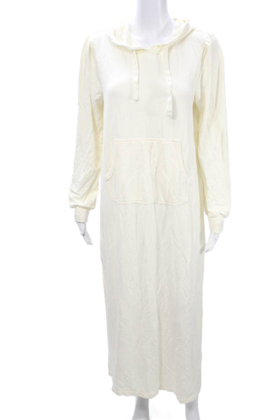 Z Supply Women Tunic Hoodie Beige Long Sleeve Drawstring Modal Size L