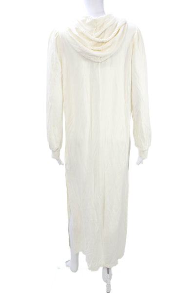 Z Supply Women Tunic Hoodie Beige Long Sleeve Drawstring Modal Size L