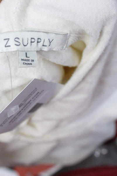 Z Supply Women Tunic Hoodie Beige Long Sleeve Drawstring Modal Size L