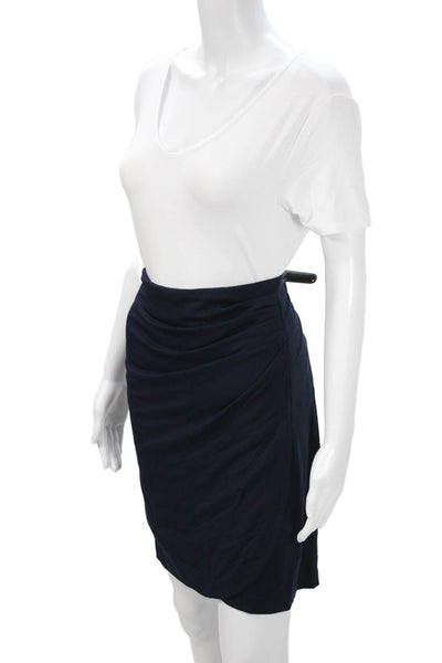 J. Mclaughlin Women Dark Blue Nylon Straight Pencil Short Skirt Size 10