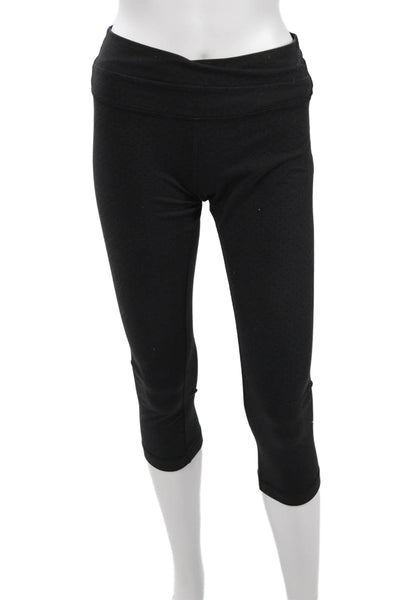 Lululemon Womens Black Polka Dot Capri Leggings Nylon Size L