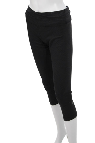 Lululemon Womens Black Polka Dot Capri Leggings Nylon Size L