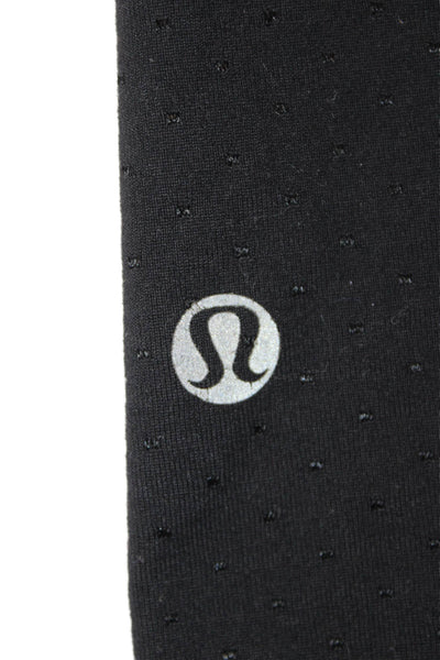 Lululemon Womens Black Polka Dot Capri Leggings Nylon Size L