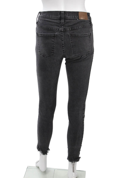 Madewell Women Ankle Skinny Jeans Dark Gray Button Mid Rise Size 26