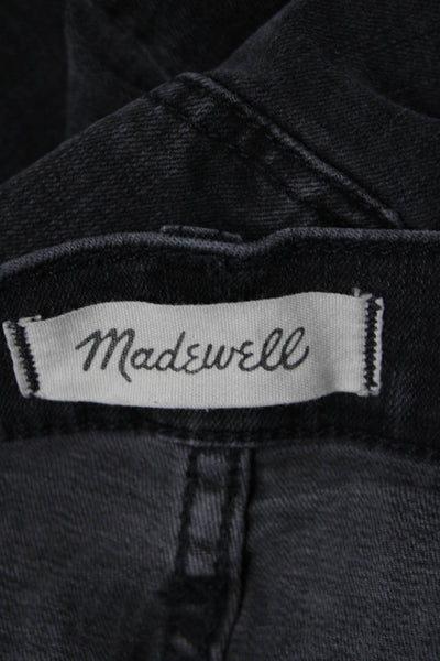 Madewell Women Cropped Skinny Jeans Dark Gray Button Mid Rise Size 25