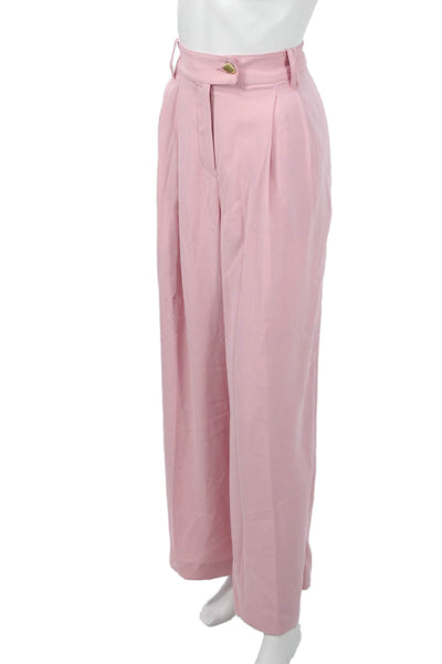 Aje Women Dress Pants Pink Satin Crepe Stretch Size 10