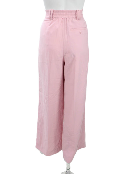 Aje Women Dress Pants Pink Satin Crepe Stretch Size 10