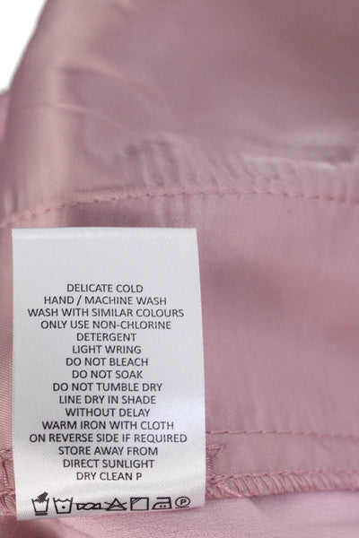 Aje Women Dress Pants Pink Satin Crepe Stretch Size 10