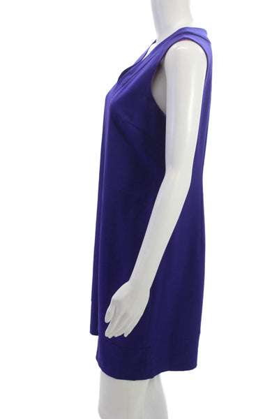Marc New York Women Purple Shift Dress V Neck Sleeveless Knee Length Size 6