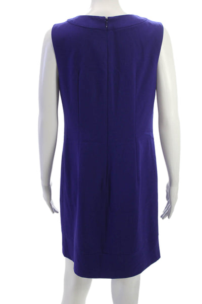 Marc New York Women Purple Shift Dress V Neck Sleeveless Knee Length Size 6