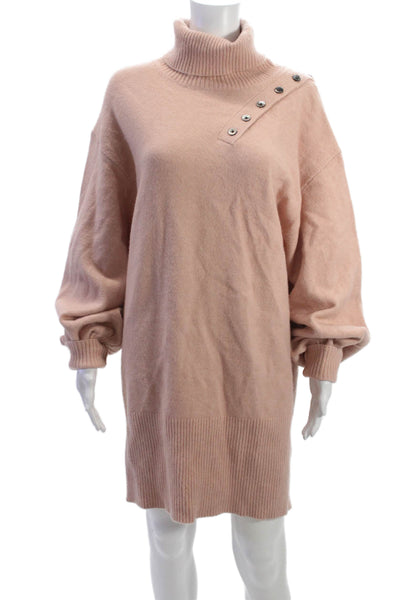 Marissa Webb Women Pullover Sweater Beige Turtleneck Long Sleeve Size L
