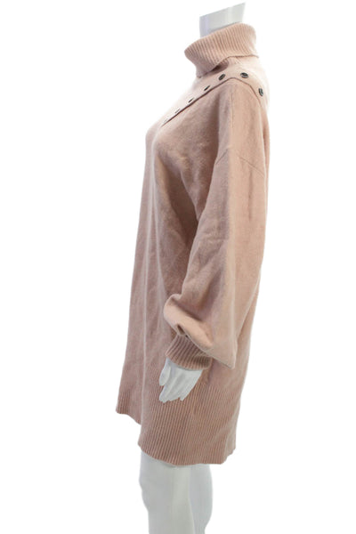 Marissa Webb Women Pullover Sweater Beige Turtleneck Long Sleeve Size L