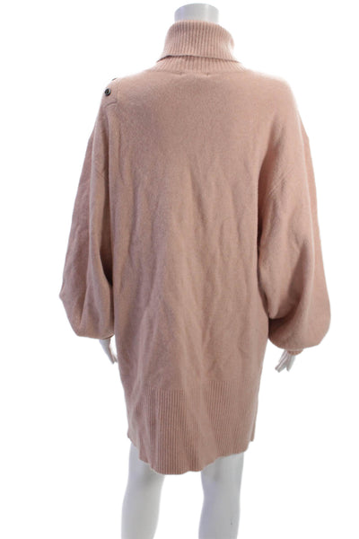 Marissa Webb Women Pullover Sweater Beige Turtleneck Long Sleeve Size L