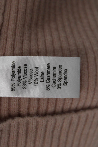 Marissa Webb Women Pullover Sweater Beige Turtleneck Long Sleeve Size L