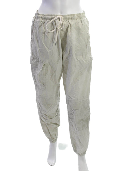 John Elliott Unisex Cargo Jogger Pants Beige Drawstring Lyocell Cotton Size S