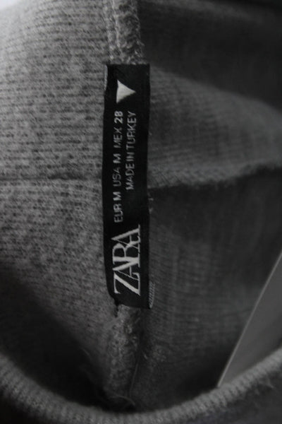 Zara Women Gray Cotton Blend Sweatpants Size M