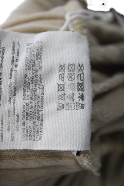Zara Unisex Cargo Pants Beige Cotton Drawstring Solid Bohemian Size M