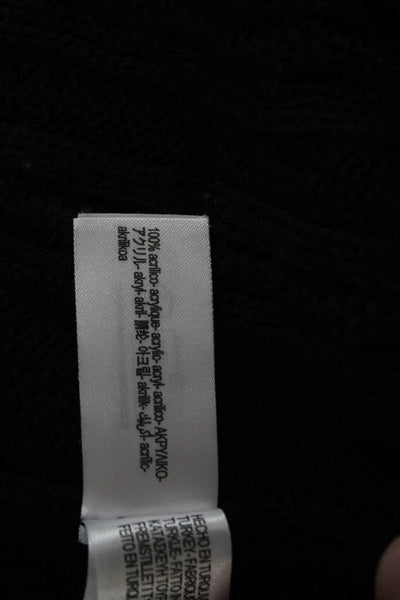 Zara Unisex Cardigan Black Button V-Neck Acrylic Long Sleeve 90s Size M