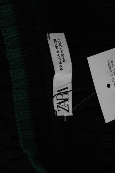 Zara Unisex Cardigan Black Button V-Neck Acrylic Long Sleeve 90s Size M