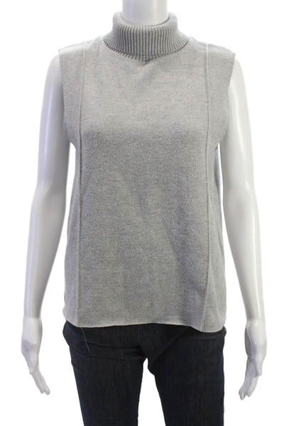 Zara Unisex Sweater Vest Turtleneck Cotton Gray Size M