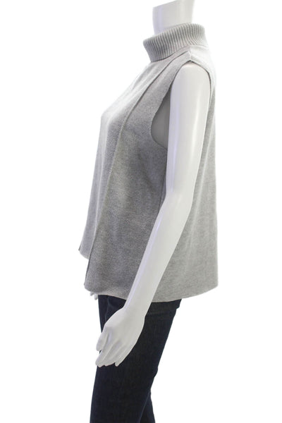 Zara Unisex Sweater Vest Turtleneck Cotton Gray Size M