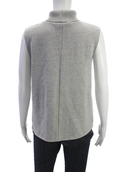 Zara Unisex Sweater Vest Turtleneck Cotton Gray Size M