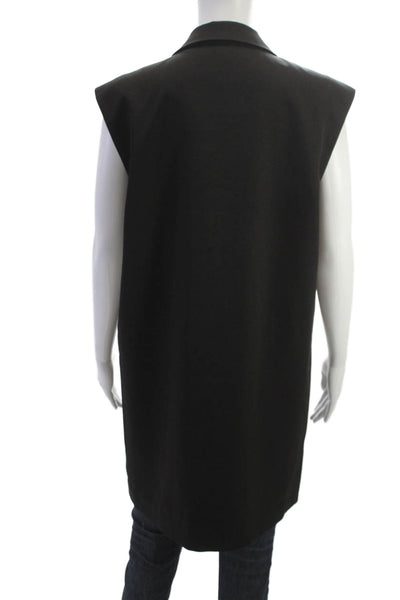 Aware By Vero Moda Womens Black Collared Button Sleeveless Vest Size 6