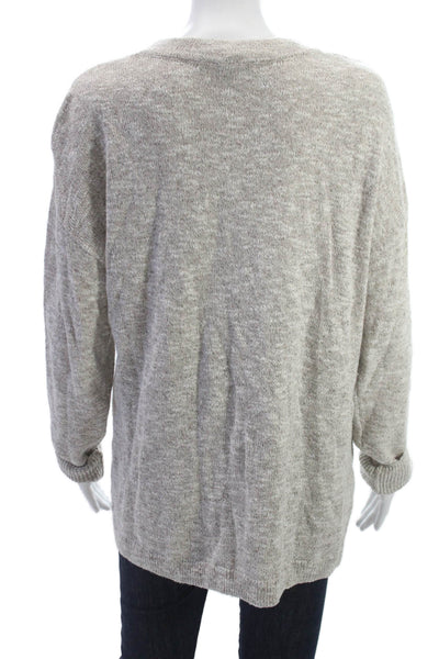J. Society Womens Cardigan Beige V Neck Button Long Sleeve Size L