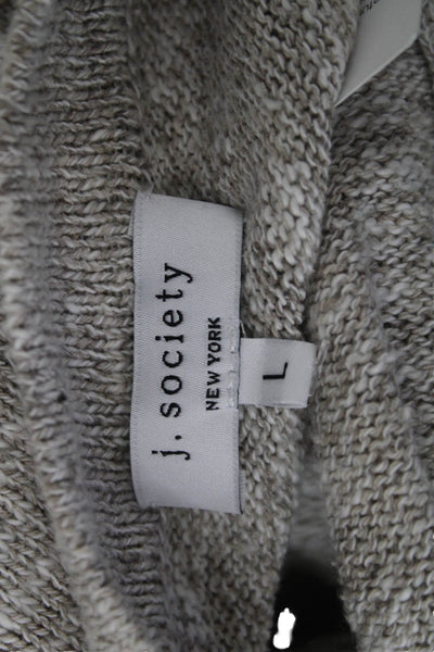 J. Society Womens Cardigan Beige V Neck Button Long Sleeve Size L