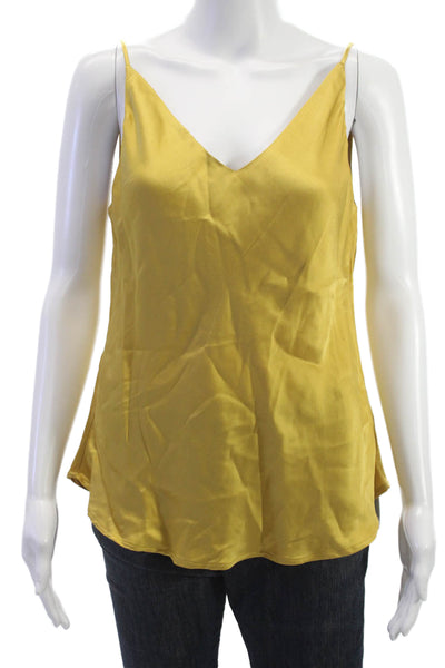 Ottod Ame Womens Yellow V-Neck Camisole Viscose Sleeveless Size 6