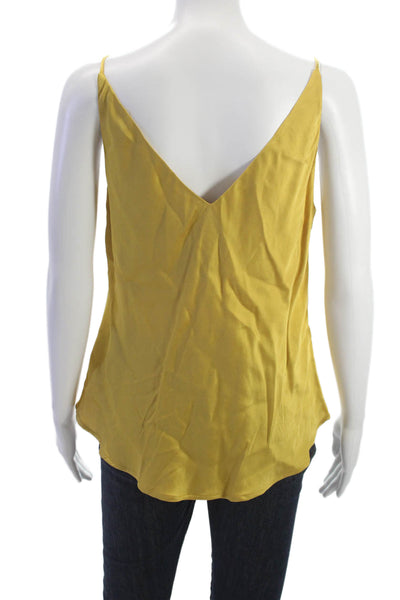 Ottod Ame Womens Yellow V-Neck Camisole Viscose Sleeveless Size 6