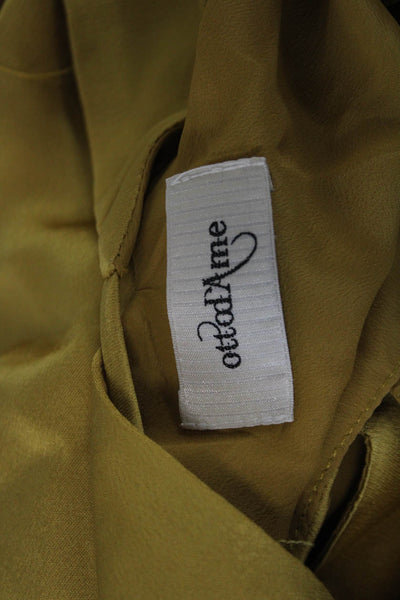 Ottod Ame Womens Yellow V-Neck Camisole Viscose Sleeveless Size 6