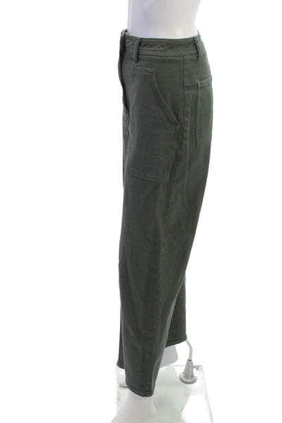 Wilfred Free Women Cropped Cargo Pants Green Button Size 4