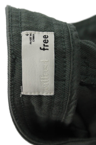 Wilfred Free Women Cropped Cargo Pants Green Button Size 4