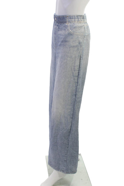 Ecru Women Wide Leg Light Blue Jeans Size L