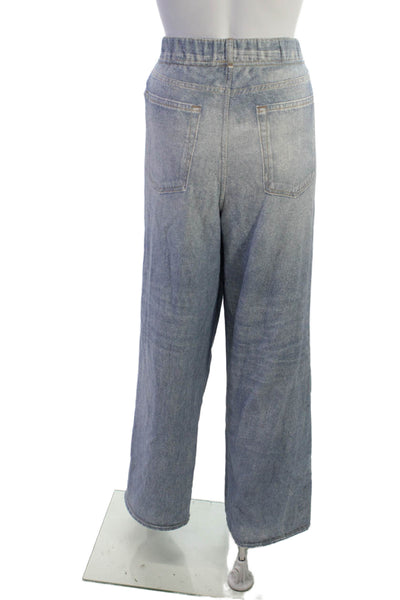 Ecru Women Wide Leg Light Blue Jeans Size L