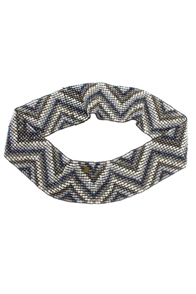 Cocobelle Womens Chevron Beaded Wide Width Stretch Belt Multi One Size