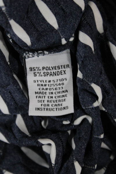 Habitat Womens Striped Dark Blue Collared Button Long Sleeve Jacket Size L