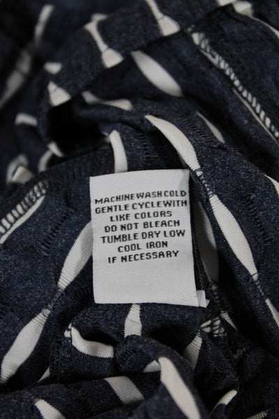 Habitat Womens Striped Dark Blue Collared Button Long Sleeve Jacket Size L