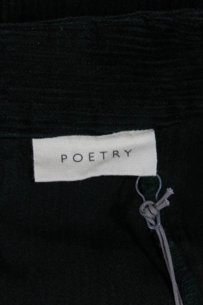 Poetry Women Green Mock Neck Shift Dress Long Sleeve Knee Length Size 12