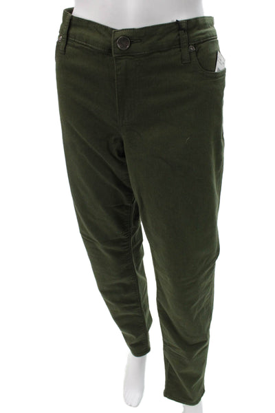KUT from the Kloth Women Chino Pants Green Mid Rise 32 Inseam Size 12
