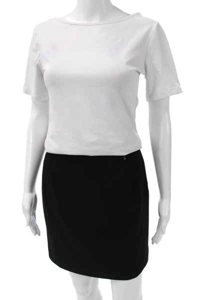 Harve Benard Women Mini Straight Pencil Skirt Black Polyester Size 2P