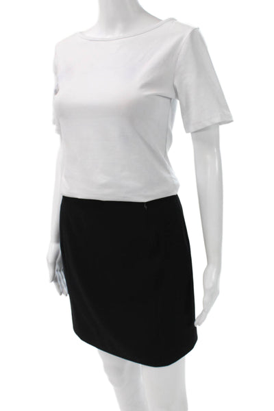 Harve Benard Women Mini Straight Pencil Skirt Black Polyester Size 2P